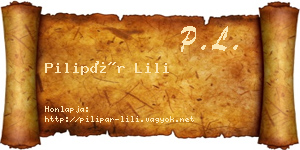 Pilipár Lili névjegykártya